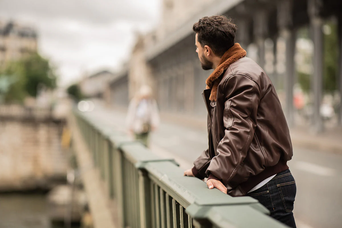 Blouson Aviateur Roland  homme marron - Fourré - Image 11