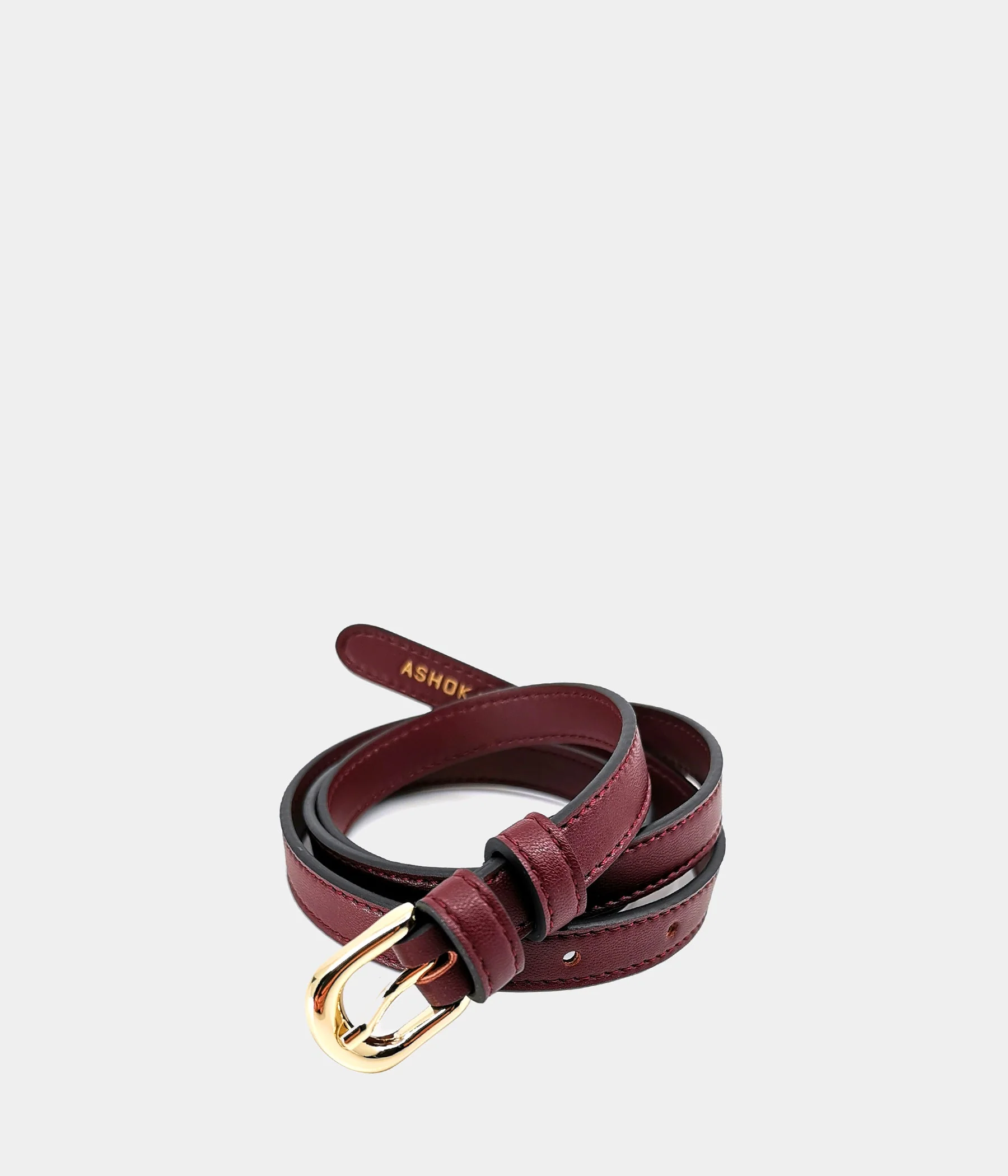Ceinture femme Eco-nappa bordeaux