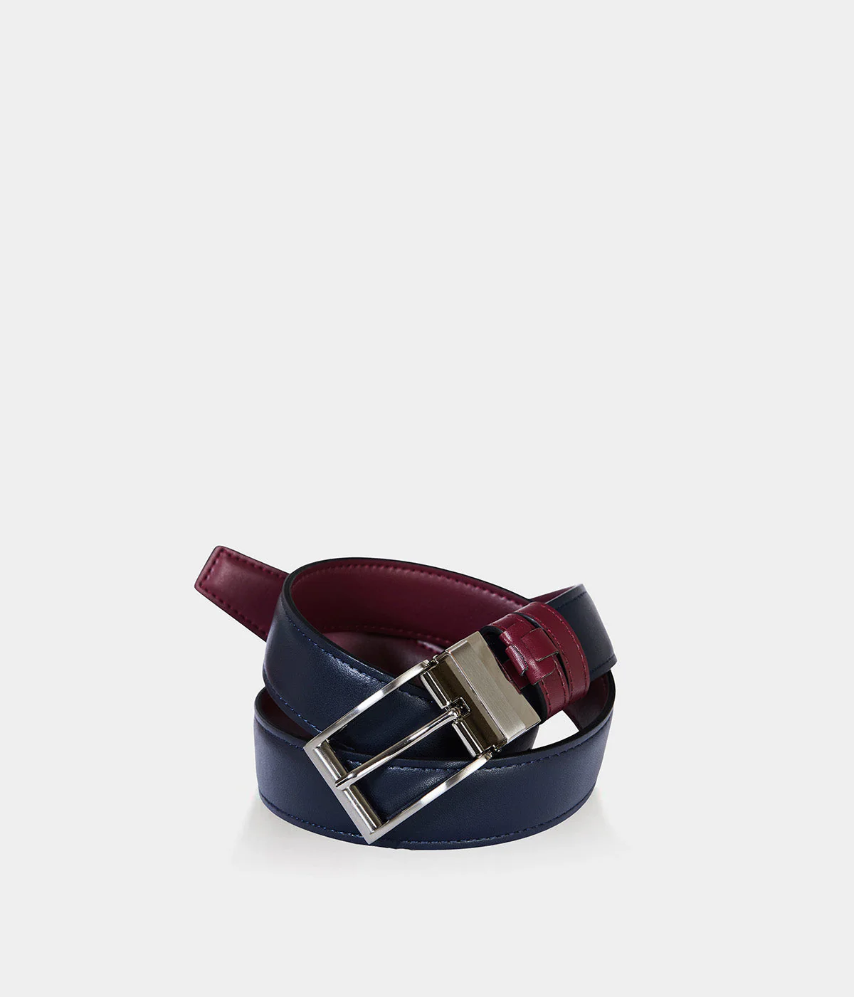 Ceinture homme réversible Apple Skin marine & bordeaux