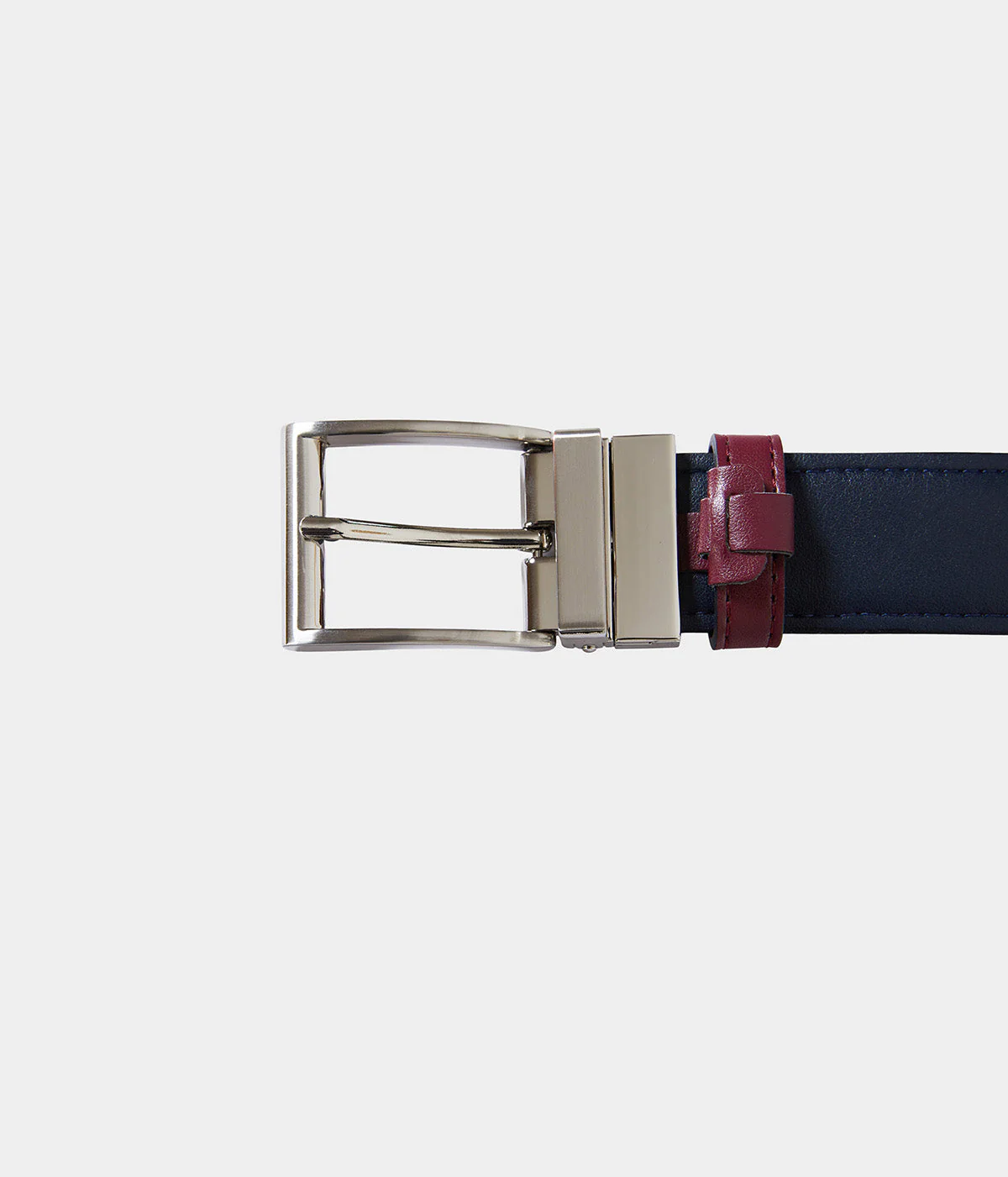 Ceinture homme réversible Apple Skin marine & bordeaux - Image 4