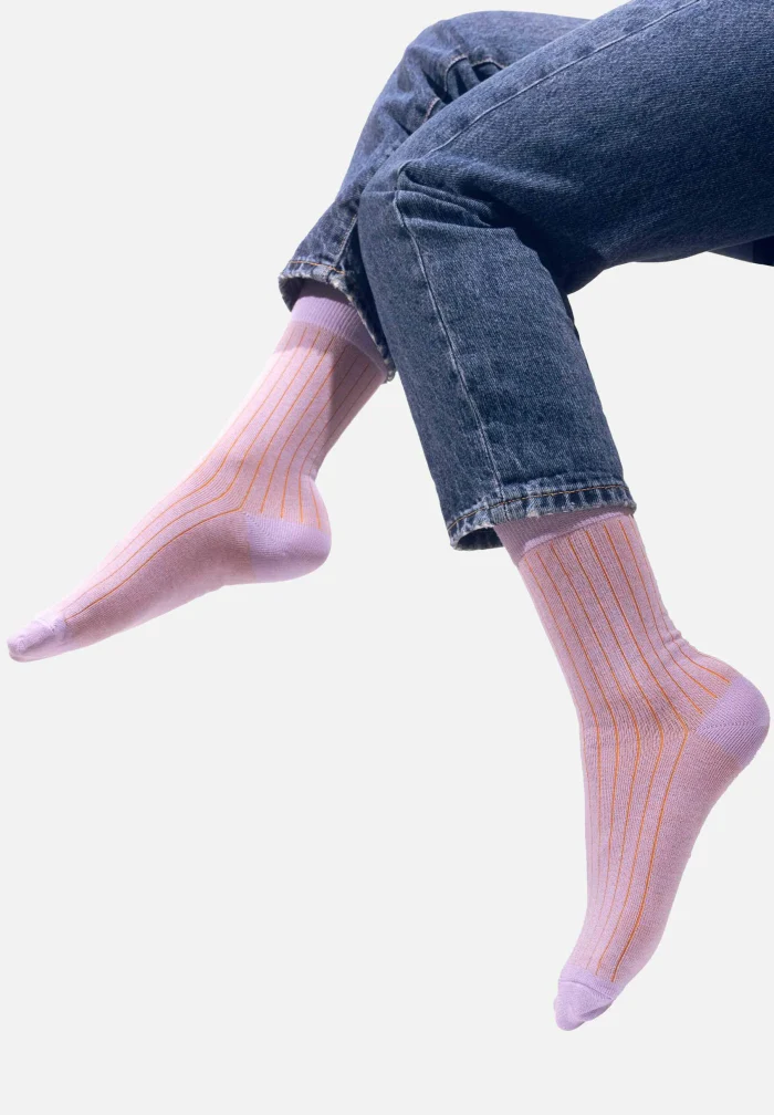 Chaussettes Cotelées Lila - Image 2