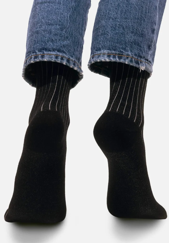 Chaussettes Cotelées Noires - Image 2