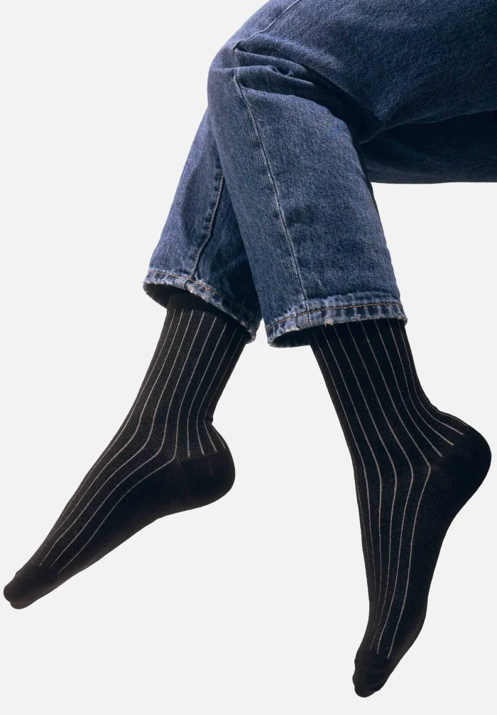 Chaussettes Cotelées Noires - Image 3