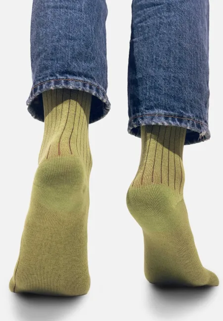 Chaussettes Cotelées Vertes - Image 2