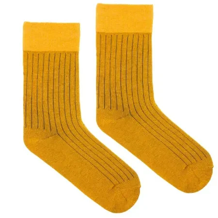 Chaussettes Cotelées moutarde