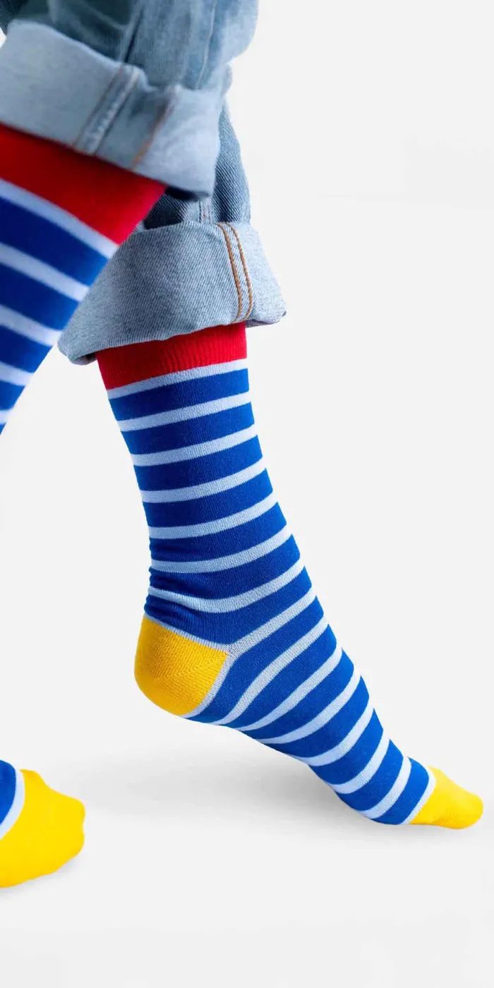Chaussettes à rayures bleues - Image 2