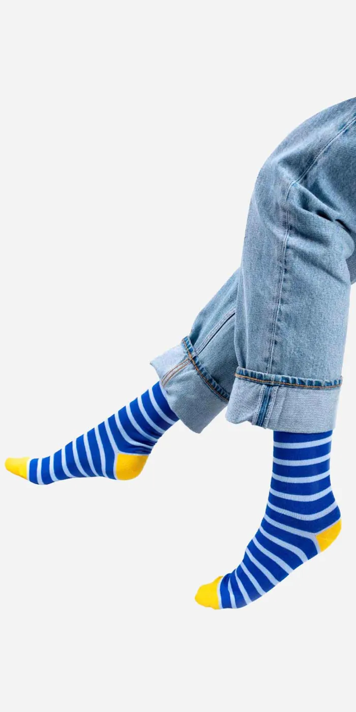 Chaussettes à rayures bleues - Image 3
