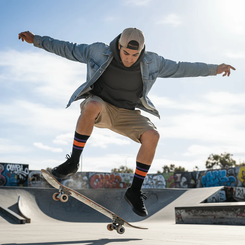 Chaussettes Skate 70's - Noires - Image 2