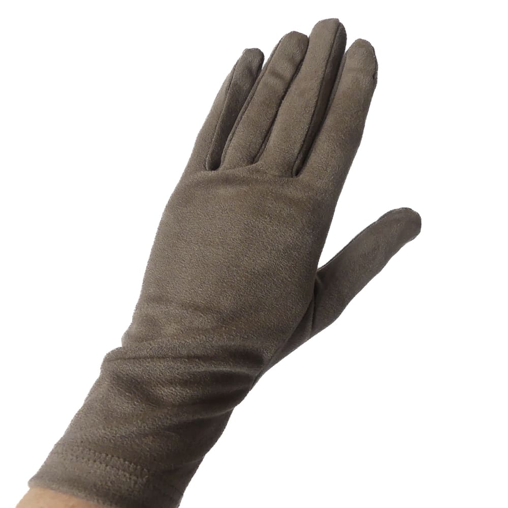 Gants suede taupe femme