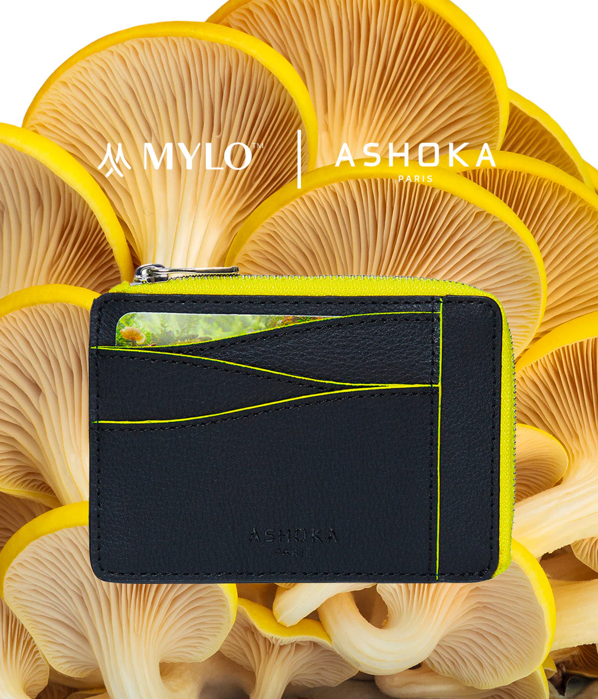 Grand porte-carte en champignon zippé Mylo™️ jaune - Image 3