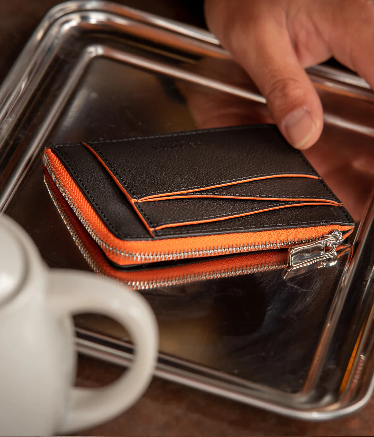 Grand porte-cartes en champignon zippé Mylo™️ orange - Image 4