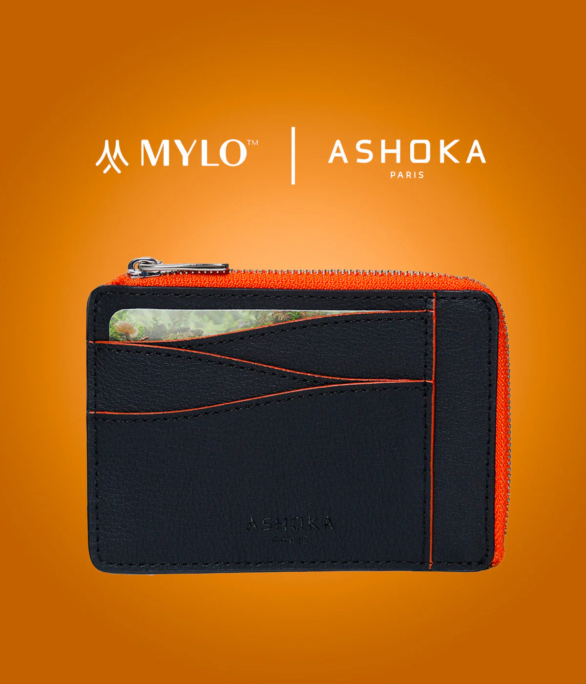 Grand porte-cartes en champignon zippé Mylo™️ orange - Image 7