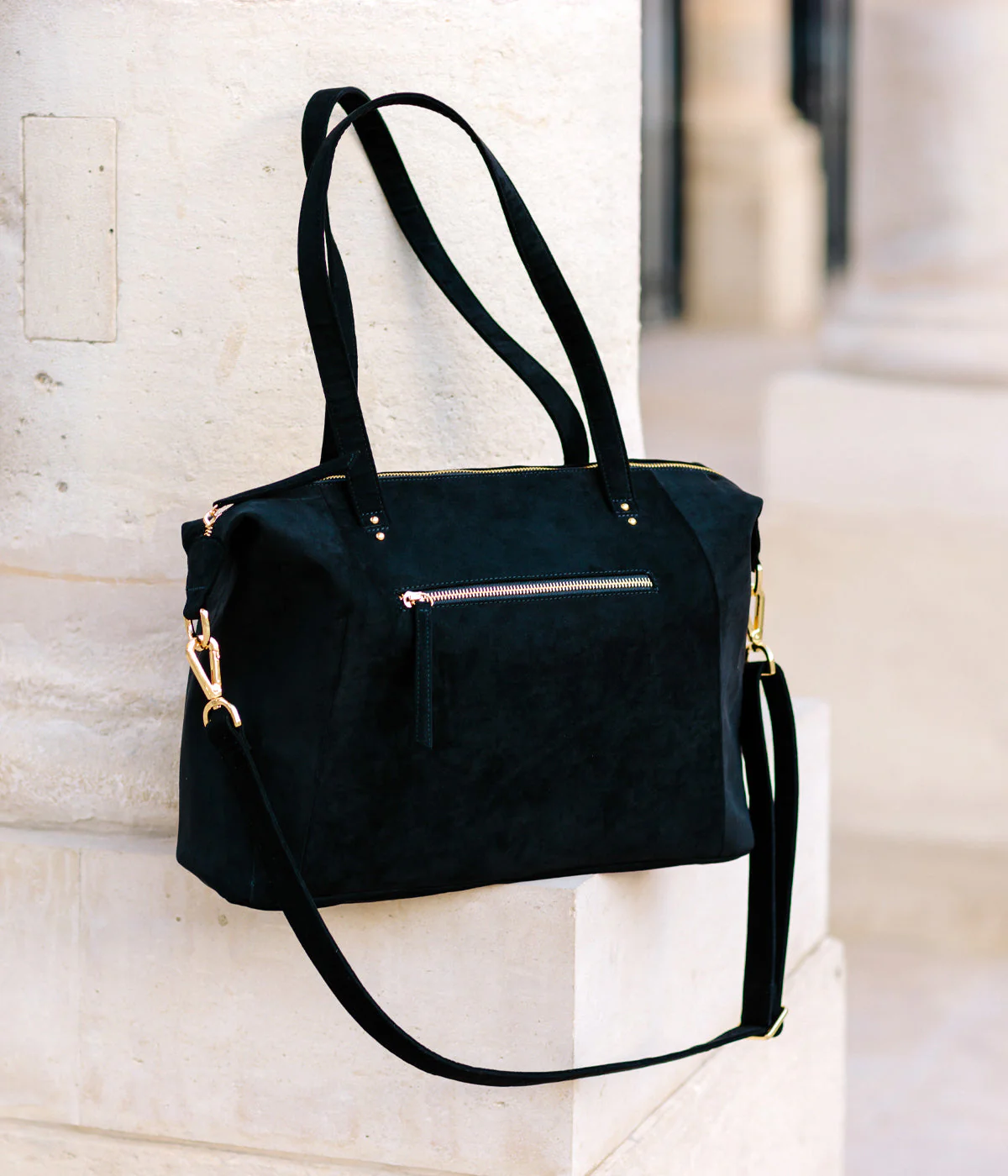Sac cabas Mia noir simili daim recyclé - Image 7