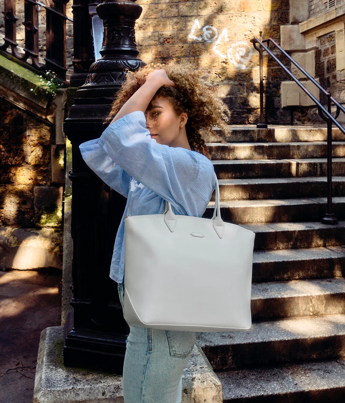 Sac cabas Jolly full Apple Skin blanc - Image 4