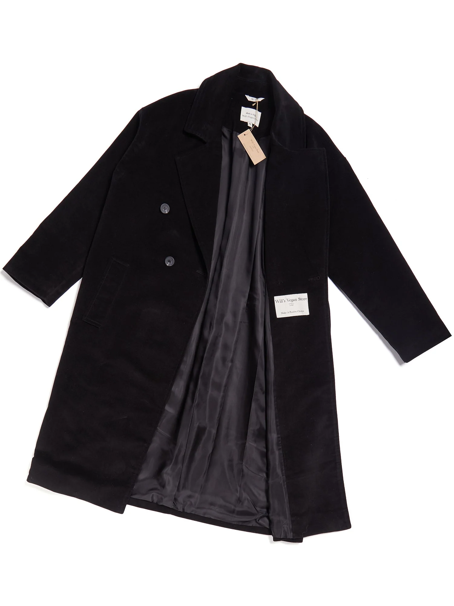 Double Breasted Vegan Wool Coat - Image 3