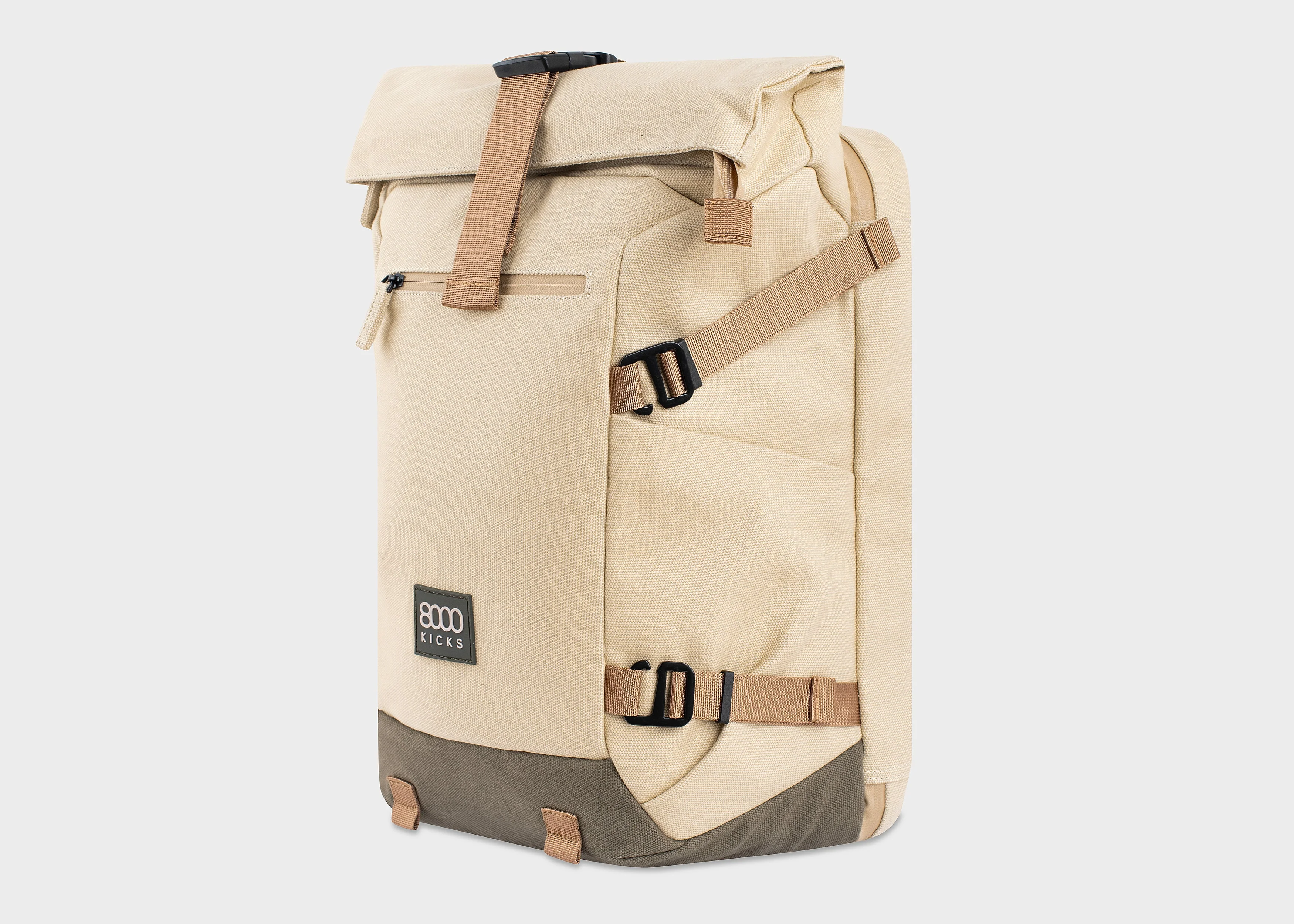 Nomad sac à dos en chanvre - Beige and Green - Image 2