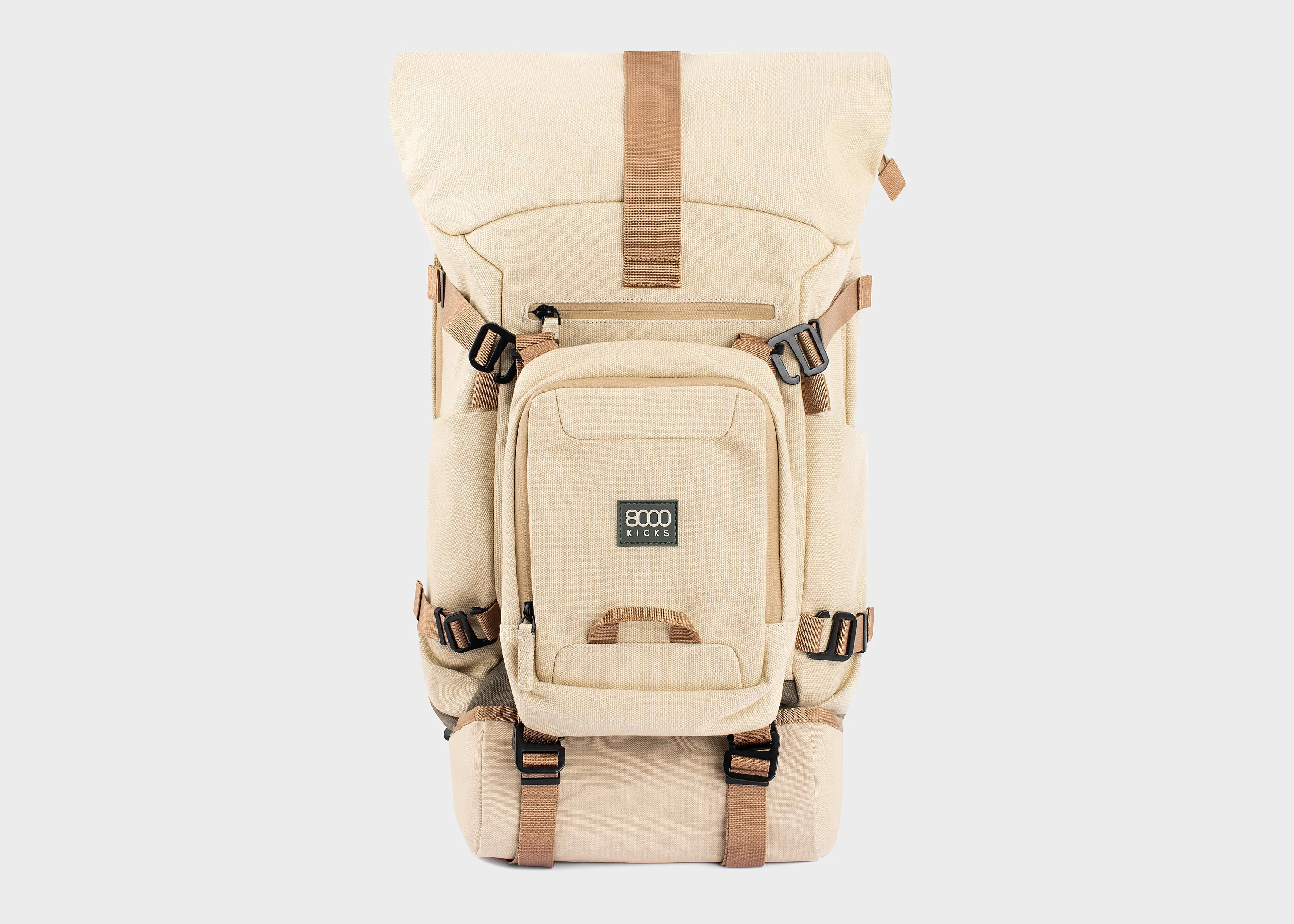 Nomad sac à dos en chanvre - Beige and Green - Image 4
