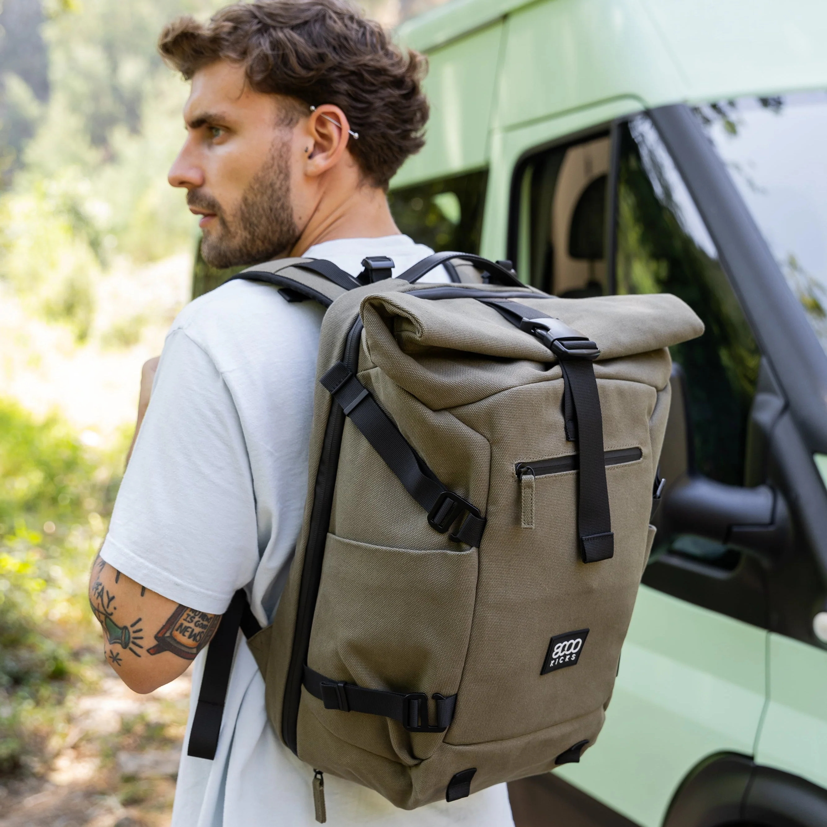 Nomad sac à dos en chanvre - Dark Green - Image 7