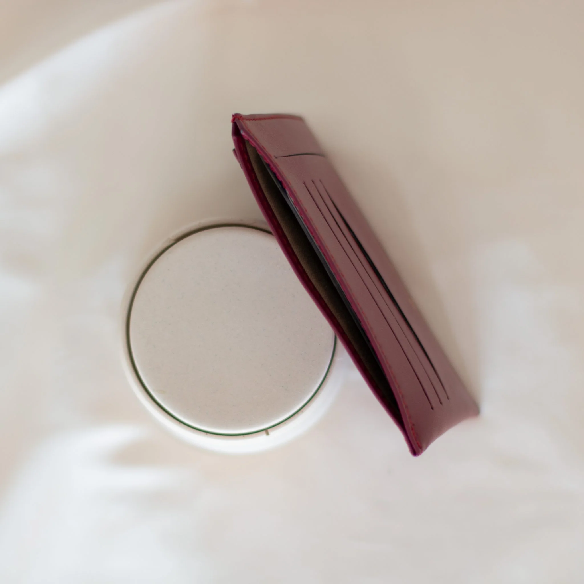 Portefeuille compact Jasmin bordeaux - Image 3