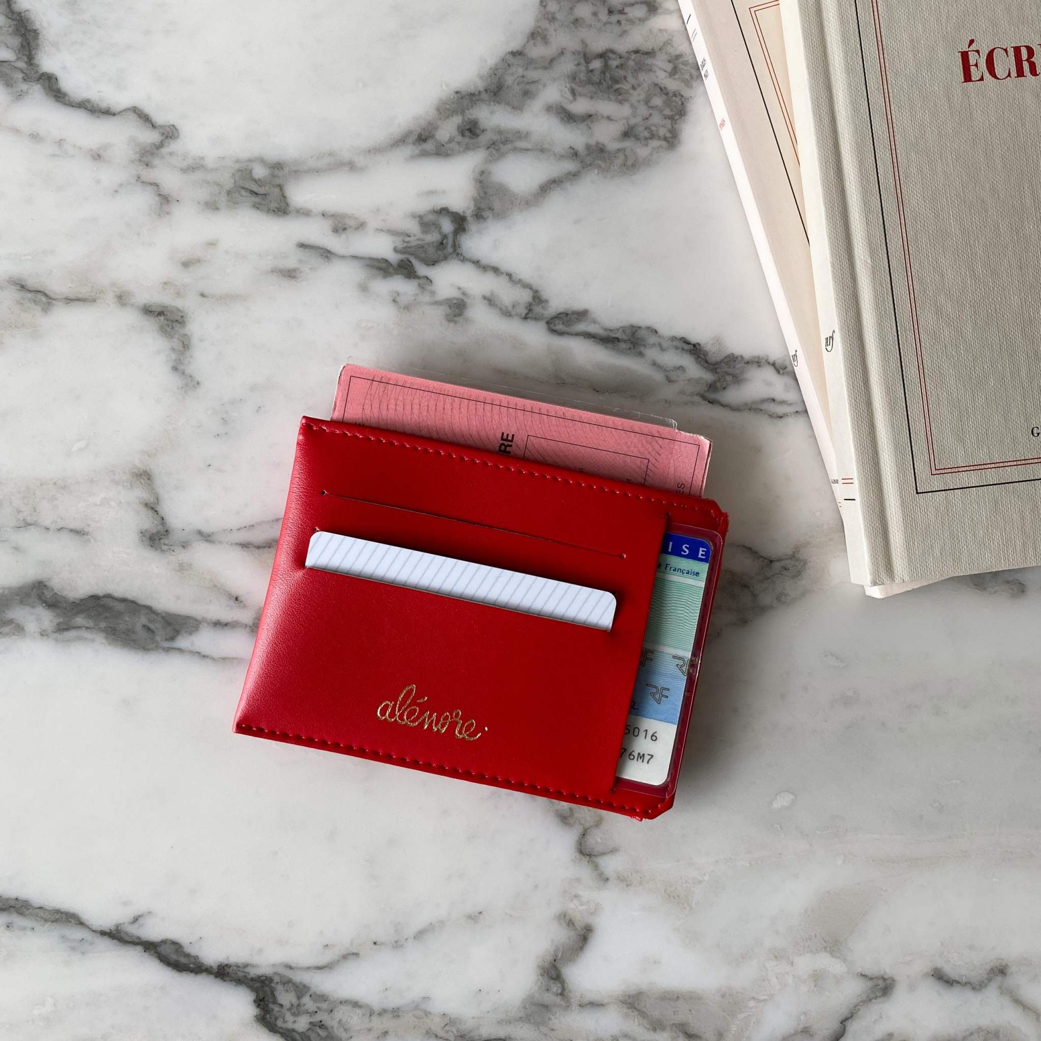 Portefeuille compact Jasmin rouge - Image 2