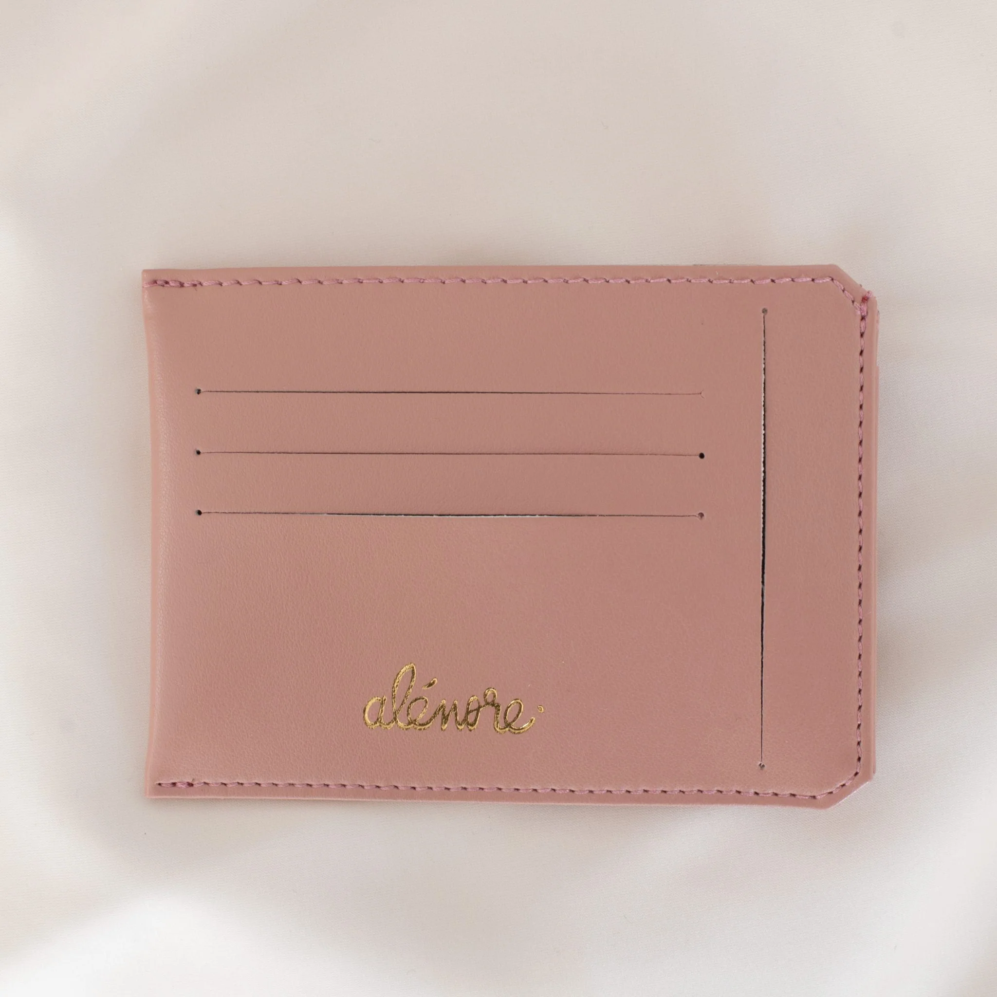 Portefeuille compact Jasmin vieux rose