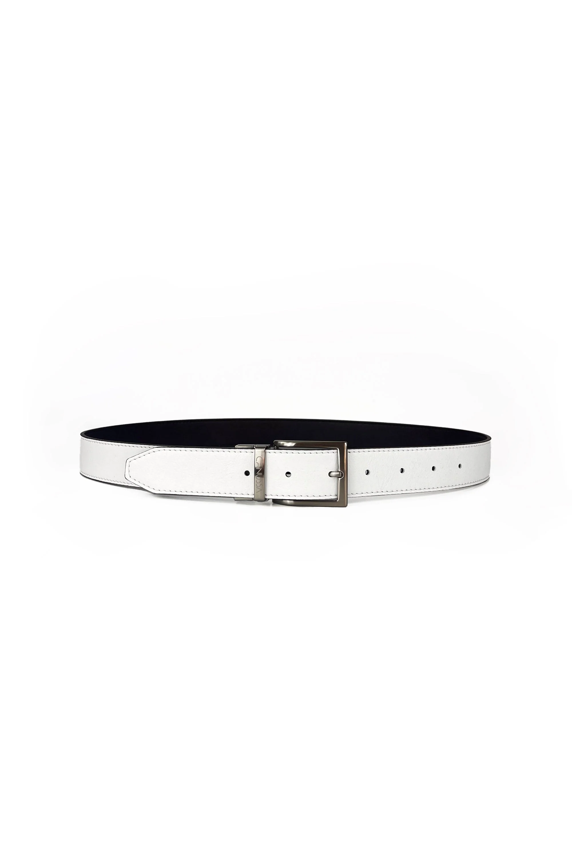 Reverse ceinture réversible – Blanc/Chocolat