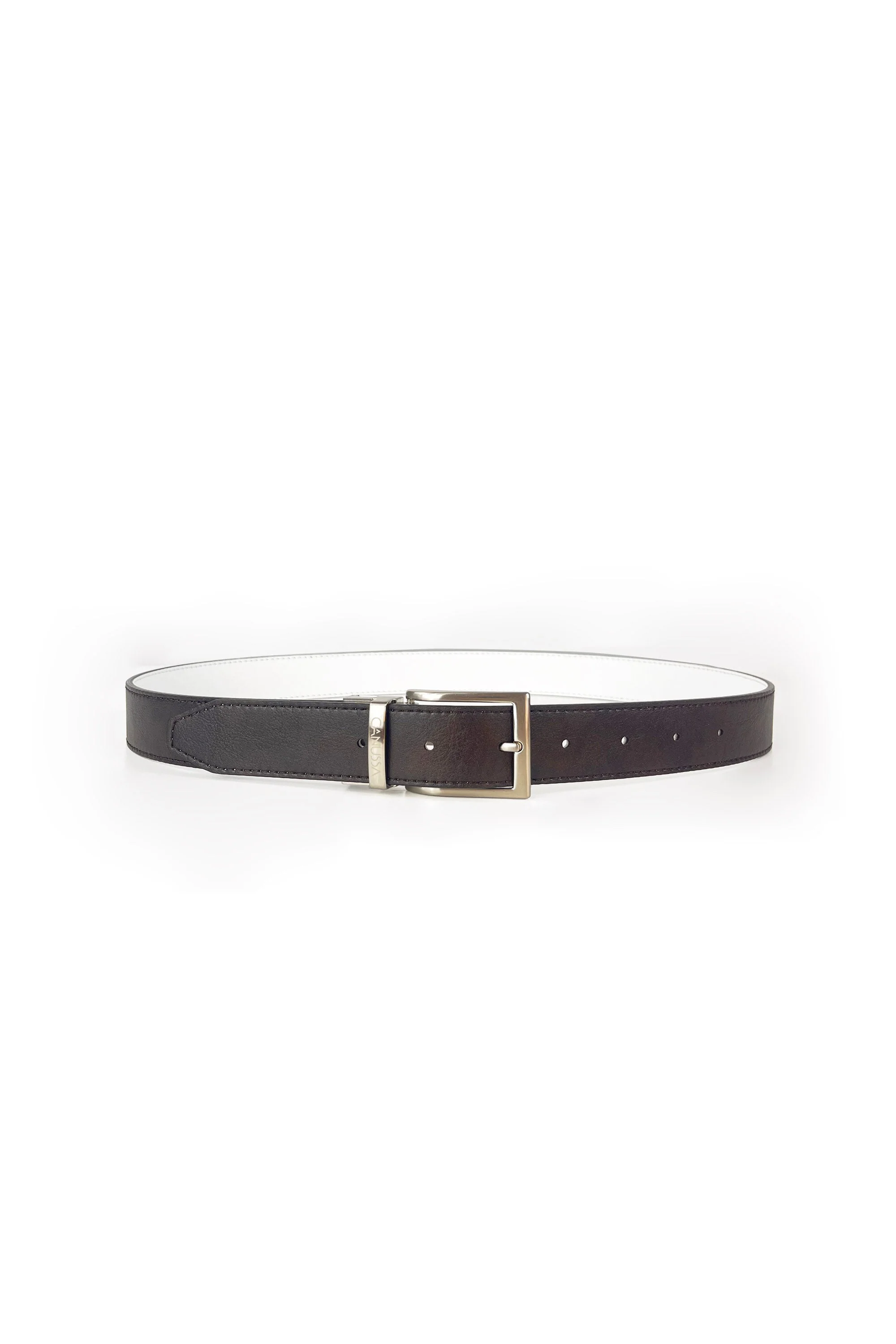 Reverse ceinture réversible – Blanc/Chocolat - Image 3