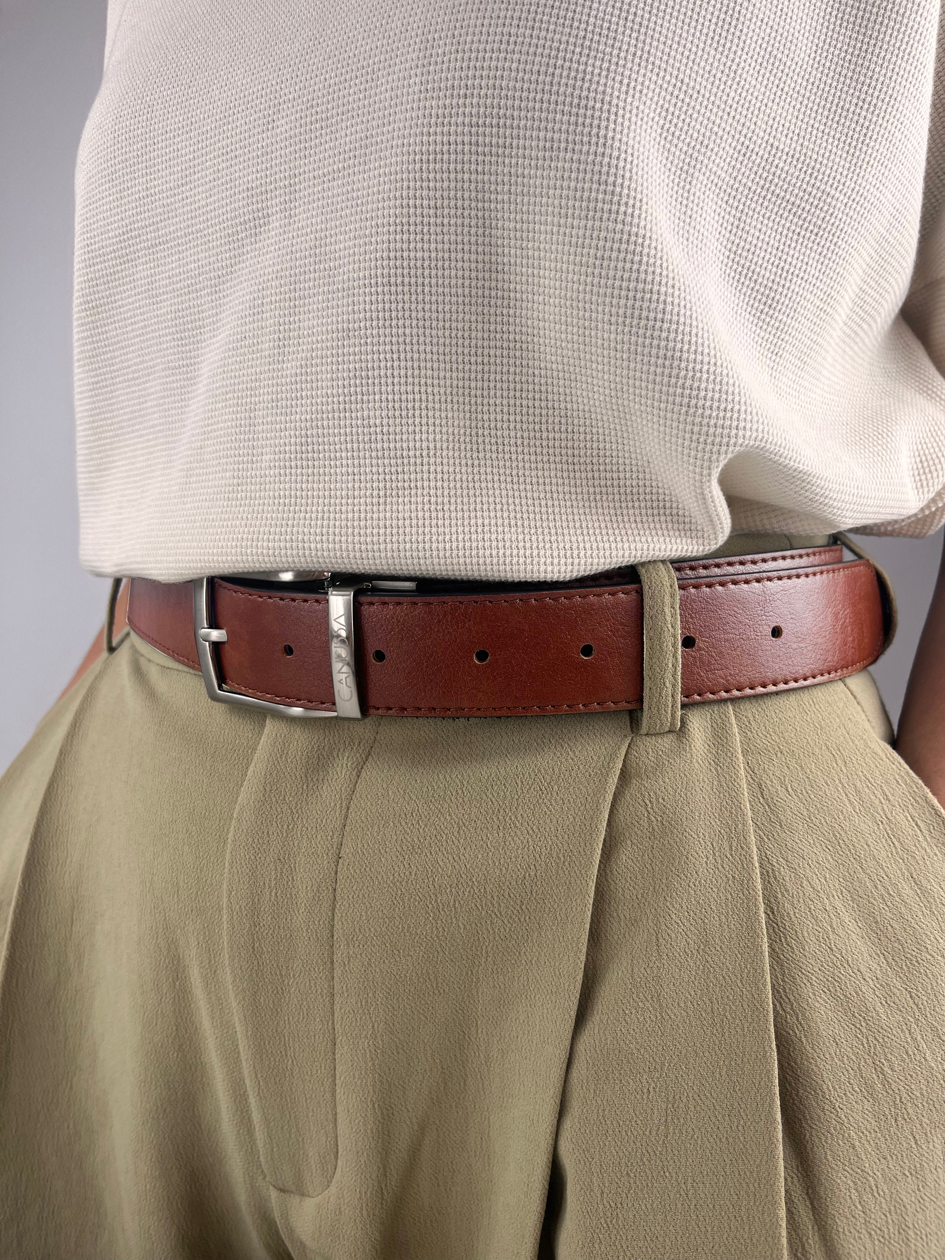 Ceinture réversible – Noir/Marron - Image 5