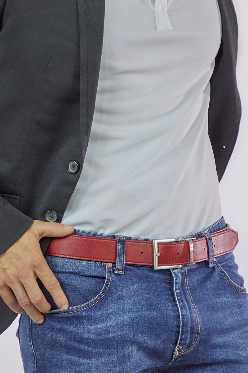 Ceinture réversible – Noir/Rouge - Image 7