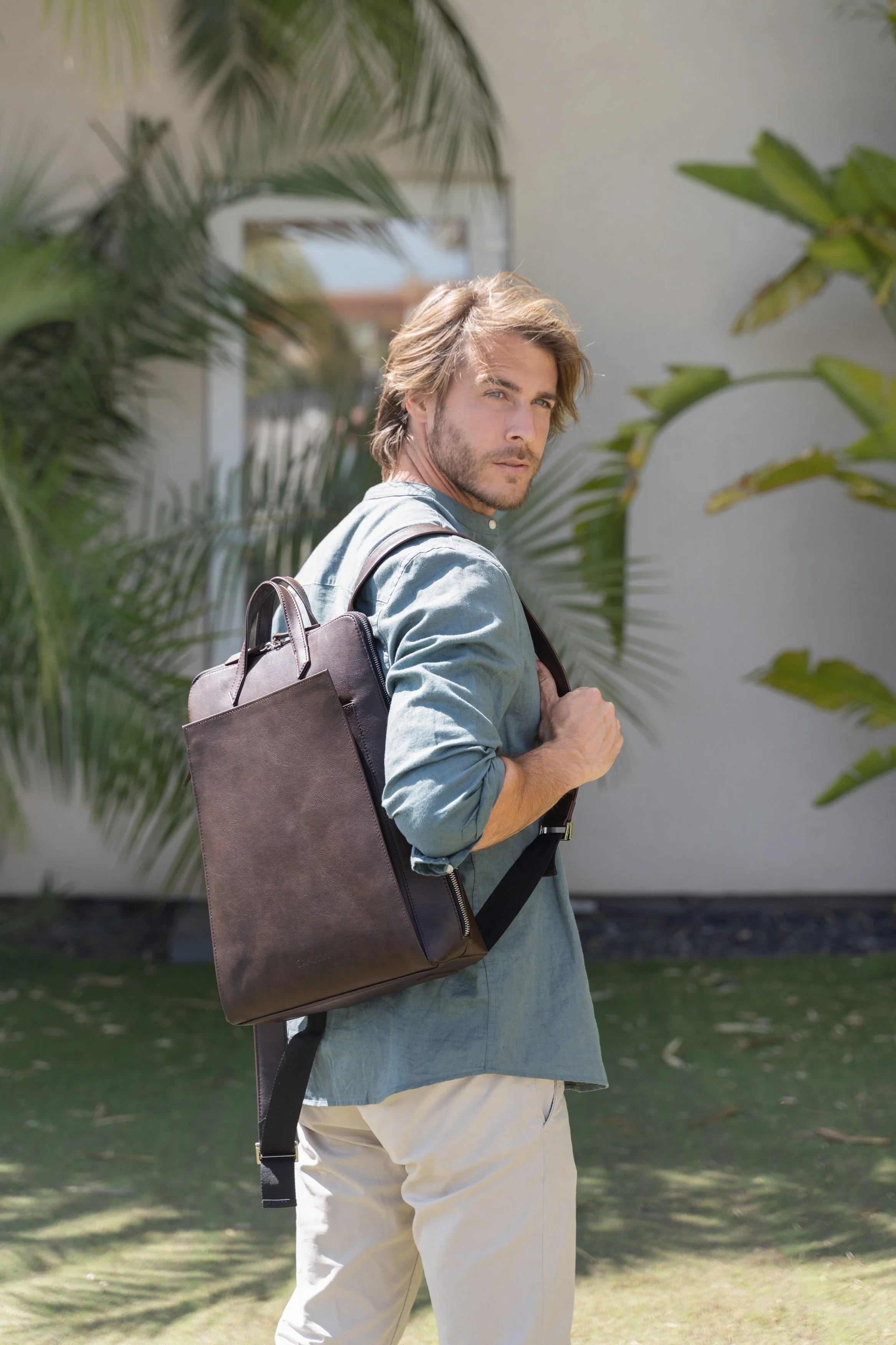 Sac à dos ordinateur - Marron - Image 2