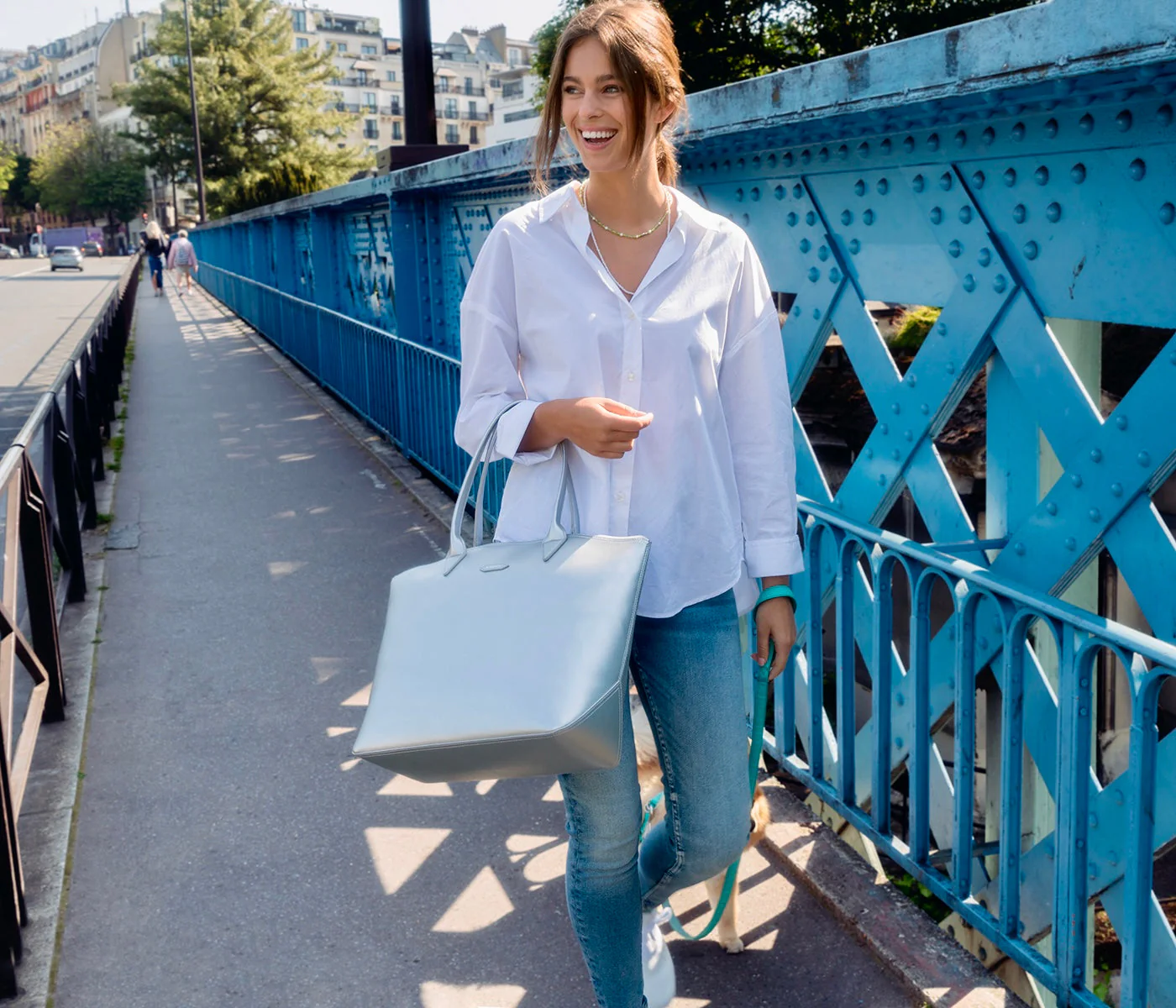 Sac cabas Jolly full Apple Skin argent - Image 4