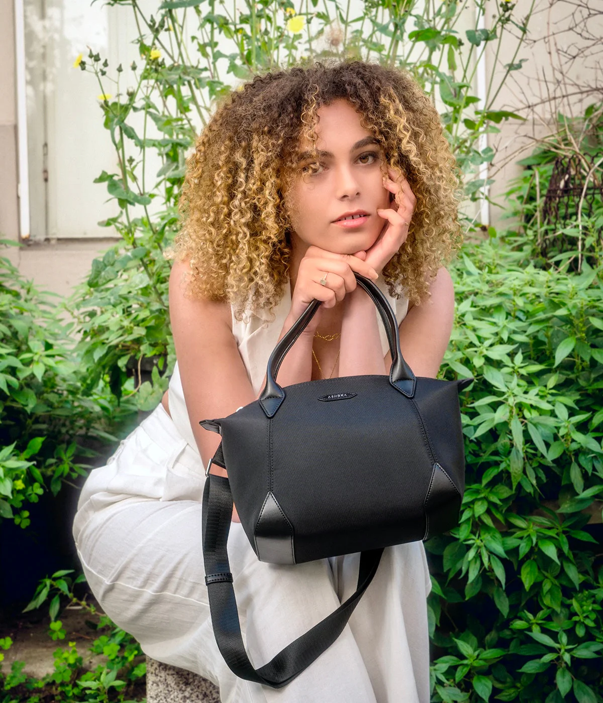 Sac Pretty Apple Skin et Nylon recyclé noir - Image 3