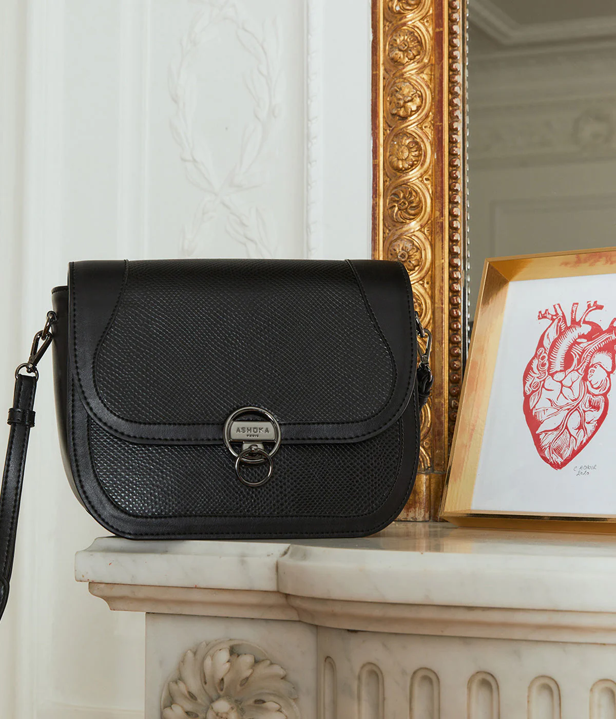 Sac Marilyn Amazone Lézard Apple Skin noir - Image 11