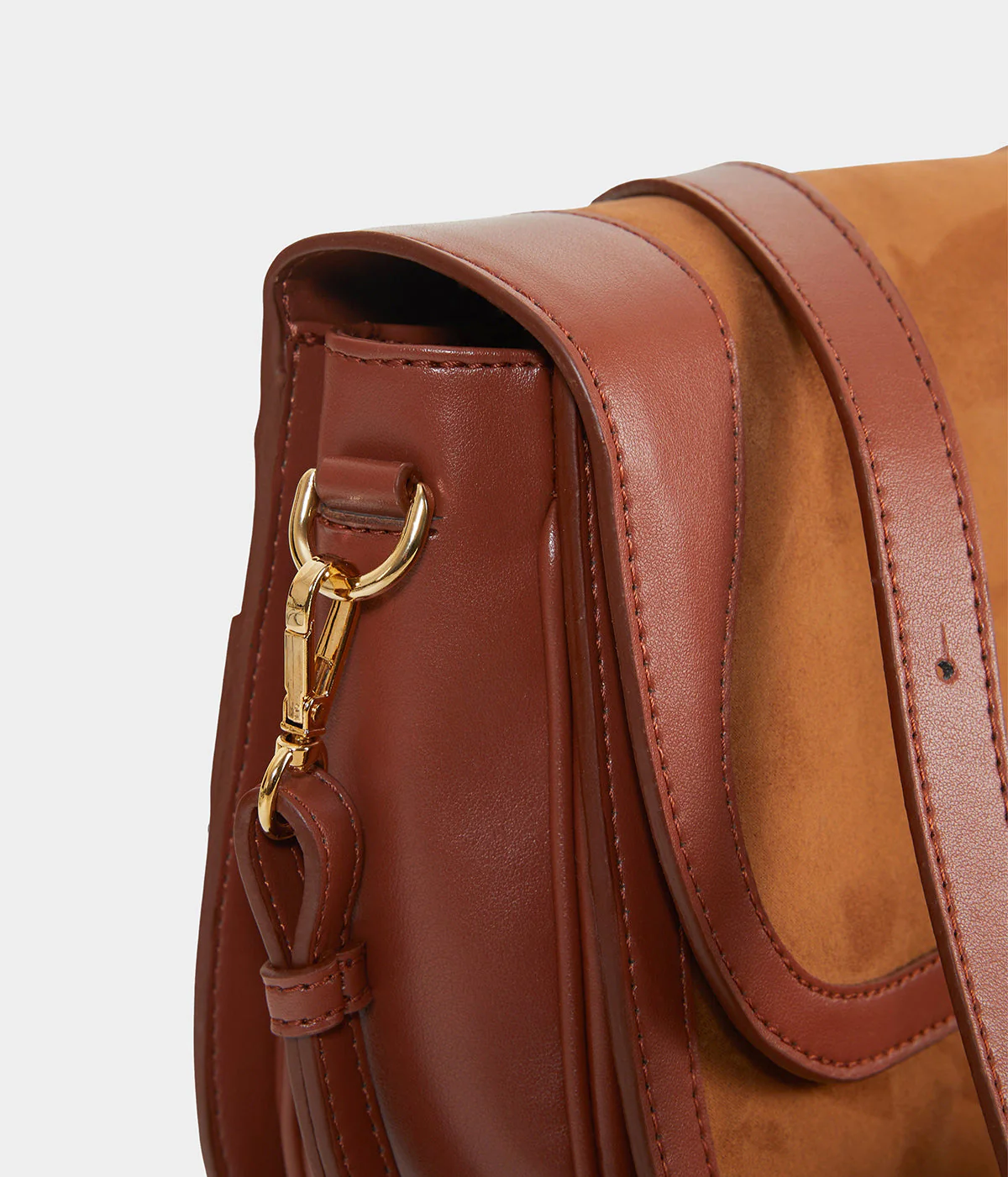 Sac Marilyn Apple Skin & simili daim recyclé camel - Image 4