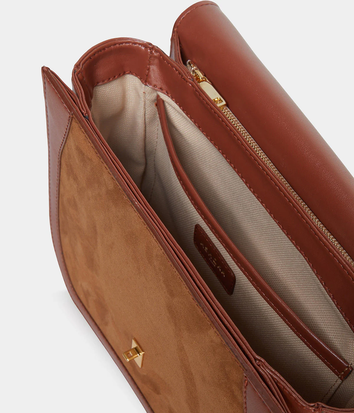 Sac Marilyn Apple Skin & simili daim recyclé camel - Image 5