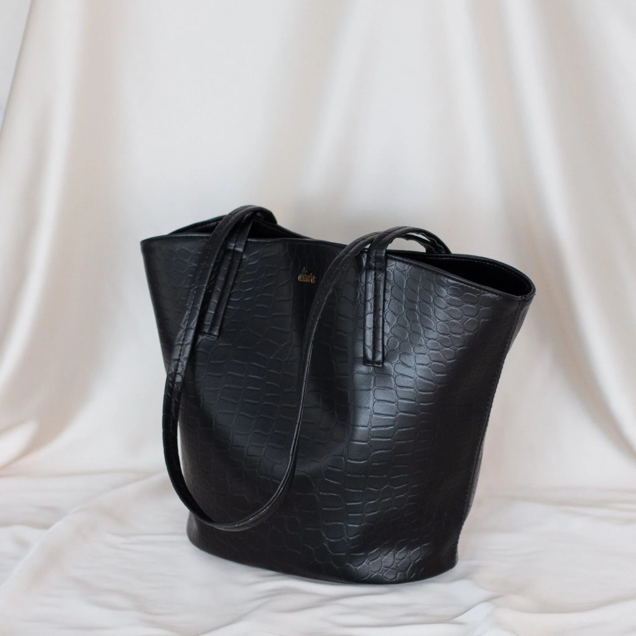 Mini Cabas mimosa noir croco - Image 3