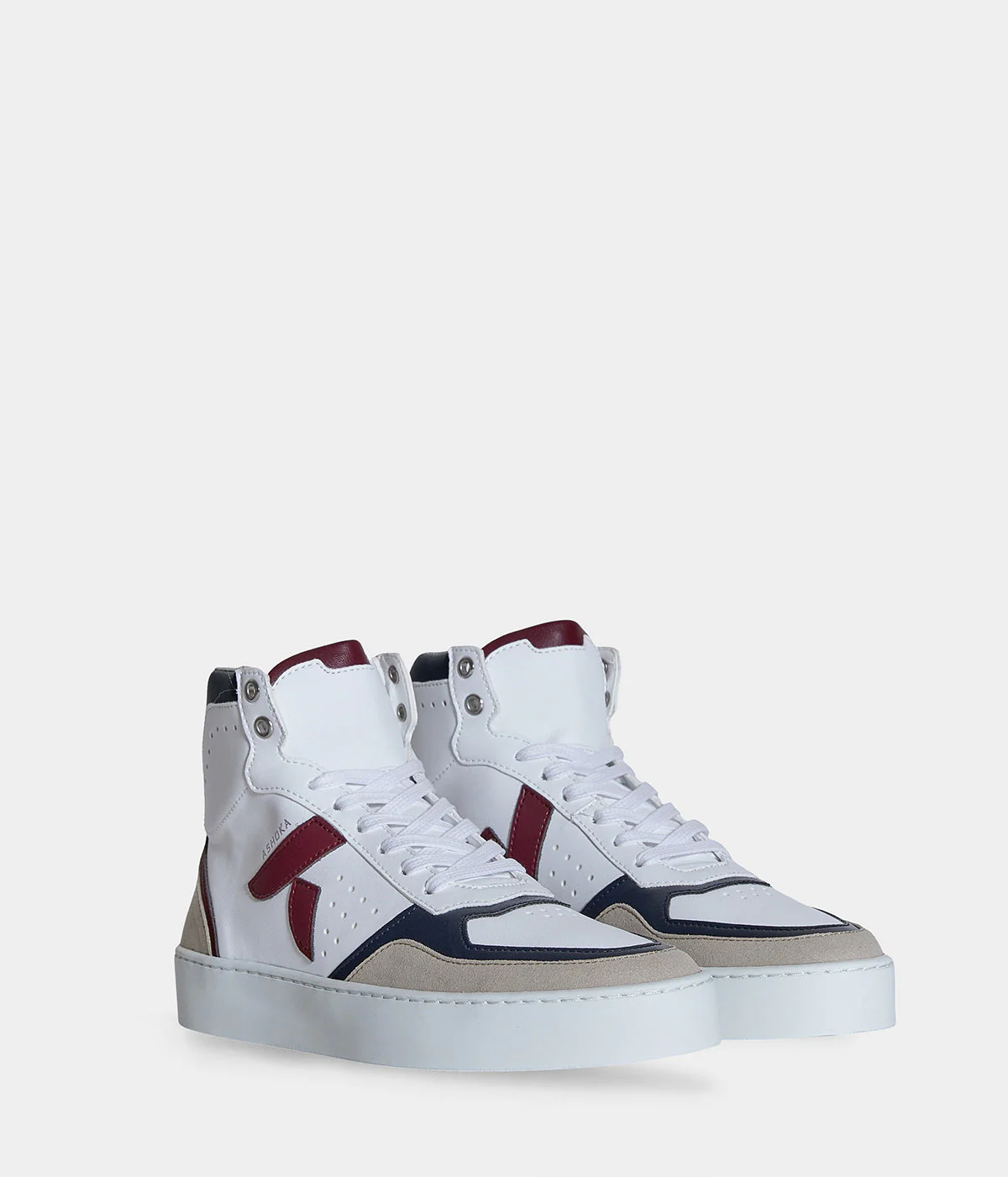 Sneaker Matéo montante biosourcée & recyclée bordeaux-marine - Image 3