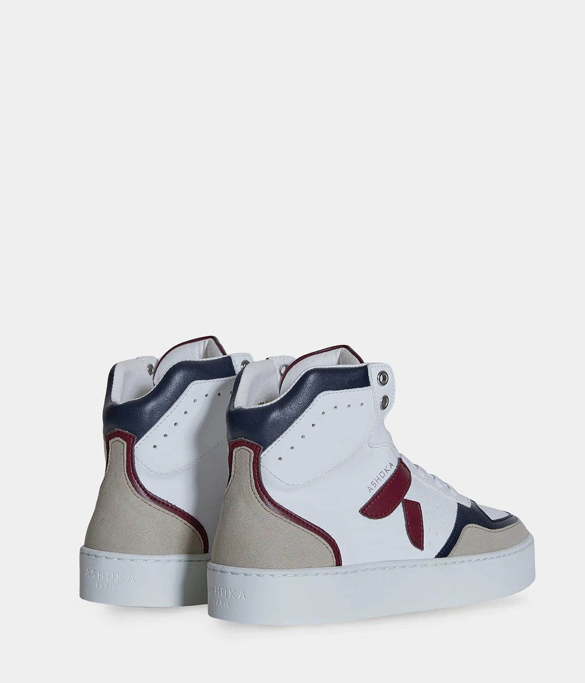 Sneaker Matéo montante biosourcée & recyclée bordeaux-marine - Image 4