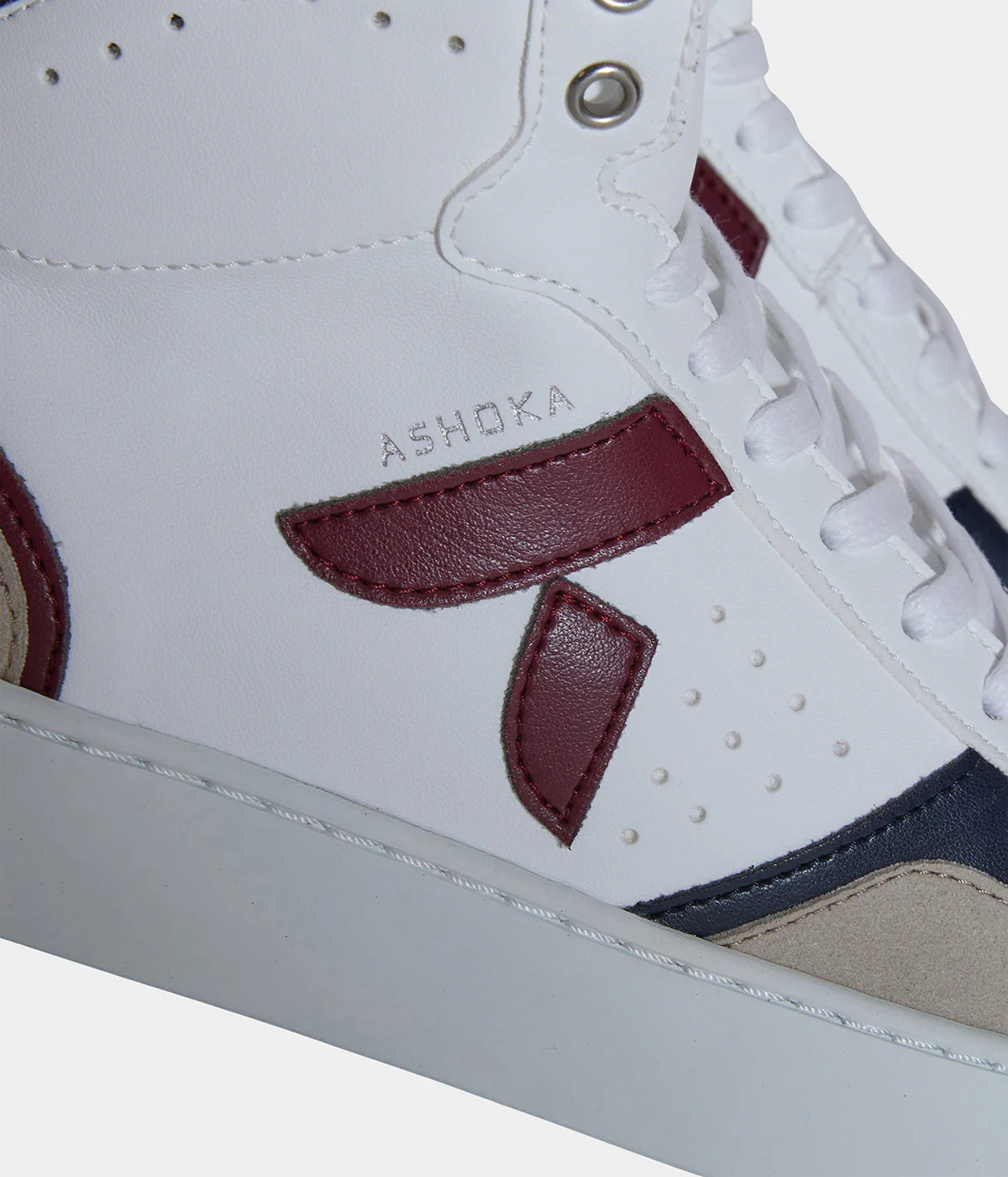 Sneaker Matéo montante biosourcée & recyclée bordeaux-marine - Image 5