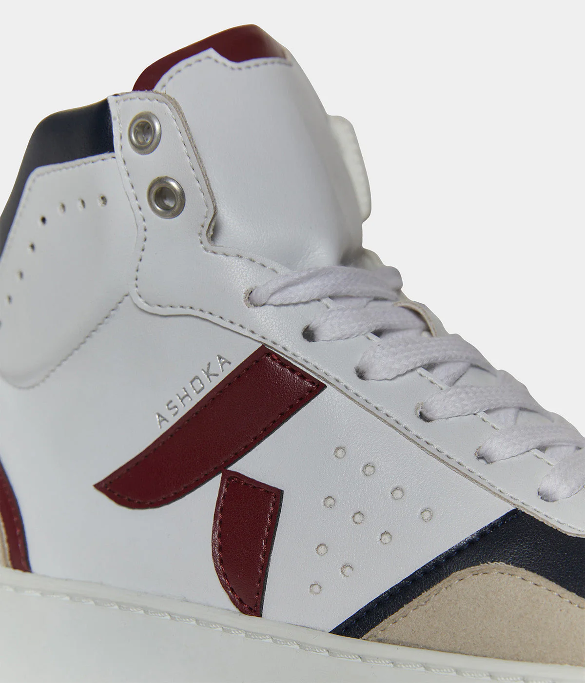Sneaker Matéo montante biosourcée & recyclée bordeaux-marine - Image 6