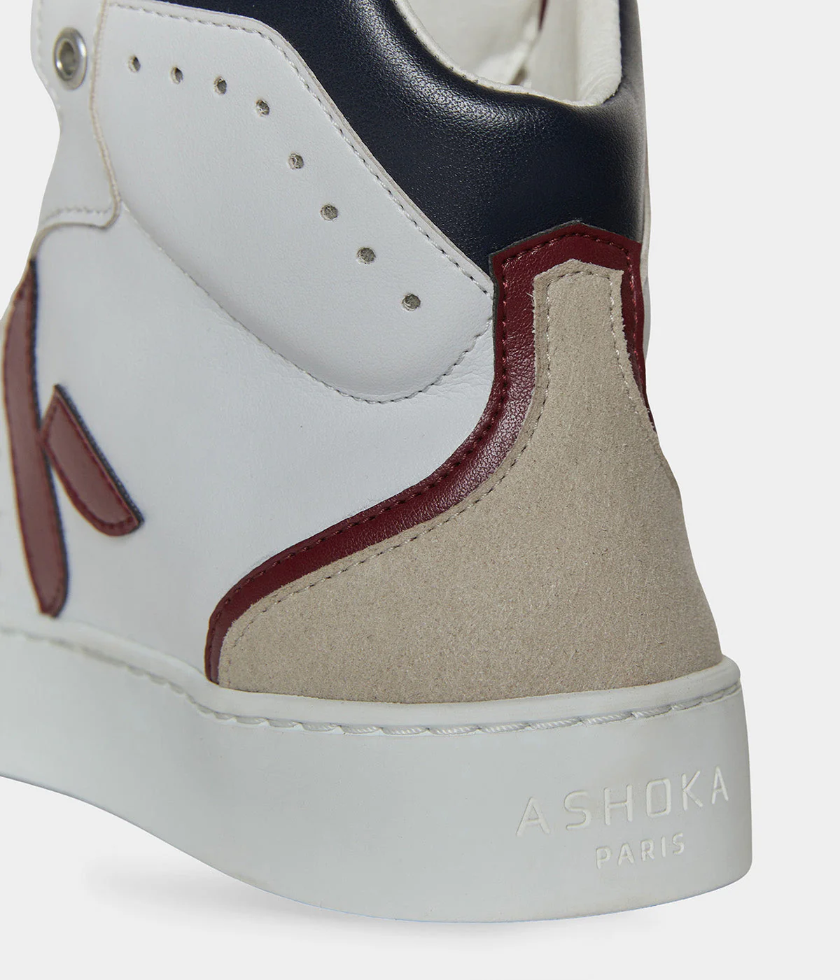 Sneaker Matéo montante biosourcée & recyclée bordeaux-marine - Image 7