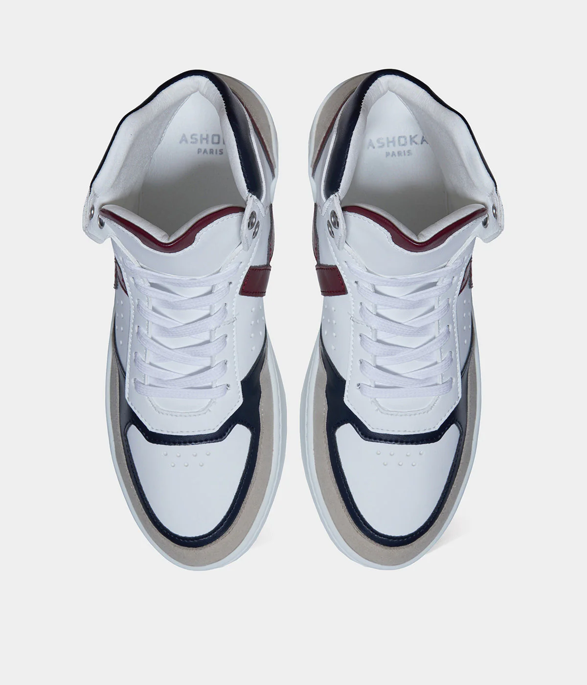 Sneaker Matéo montante biosourcée & recyclée bordeaux-marine - Image 8