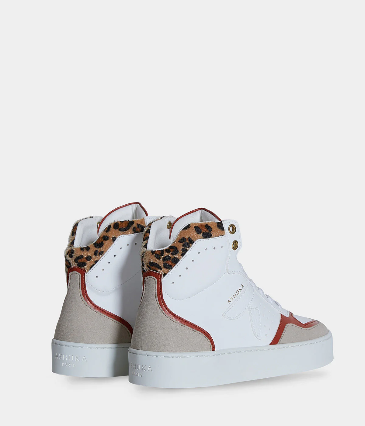 Sneaker Matéo montante biosourcée & recyclée terracotta-léopard - Image 4