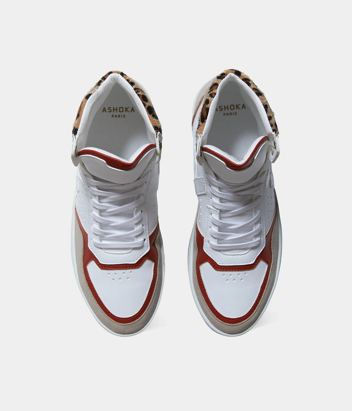 Sneaker Matéo montante biosourcée & recyclée terracotta-léopard - Image 6