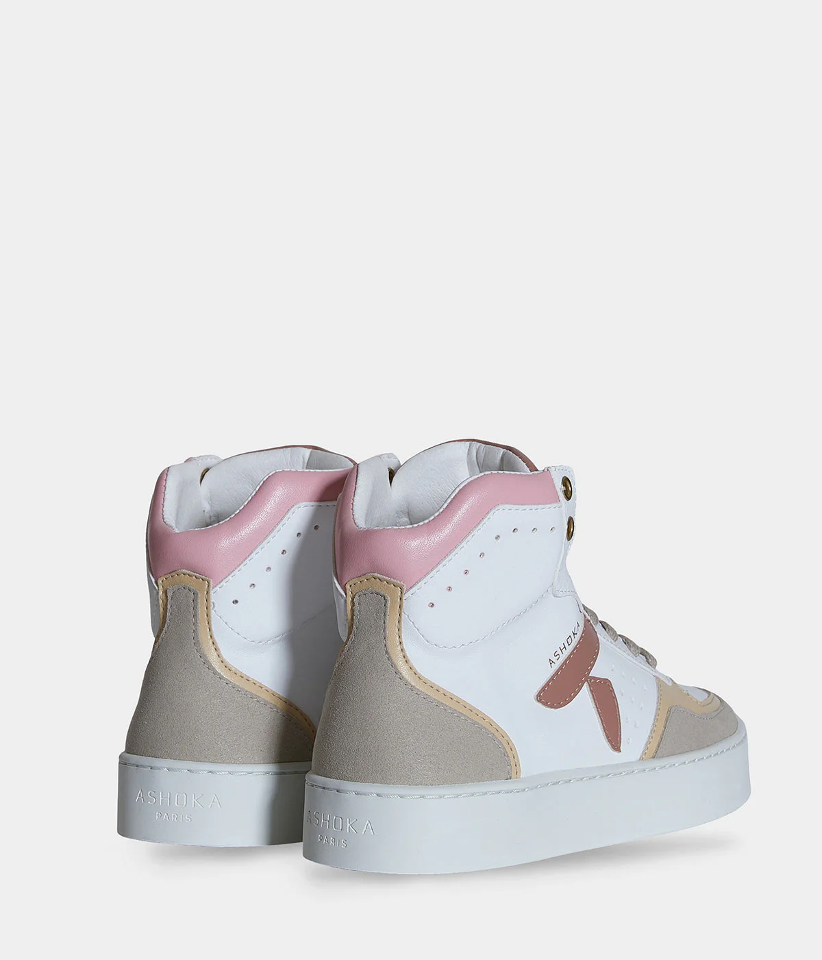 Sneaker Matéo montante biosourcée & recyclée trio rose - Image 3