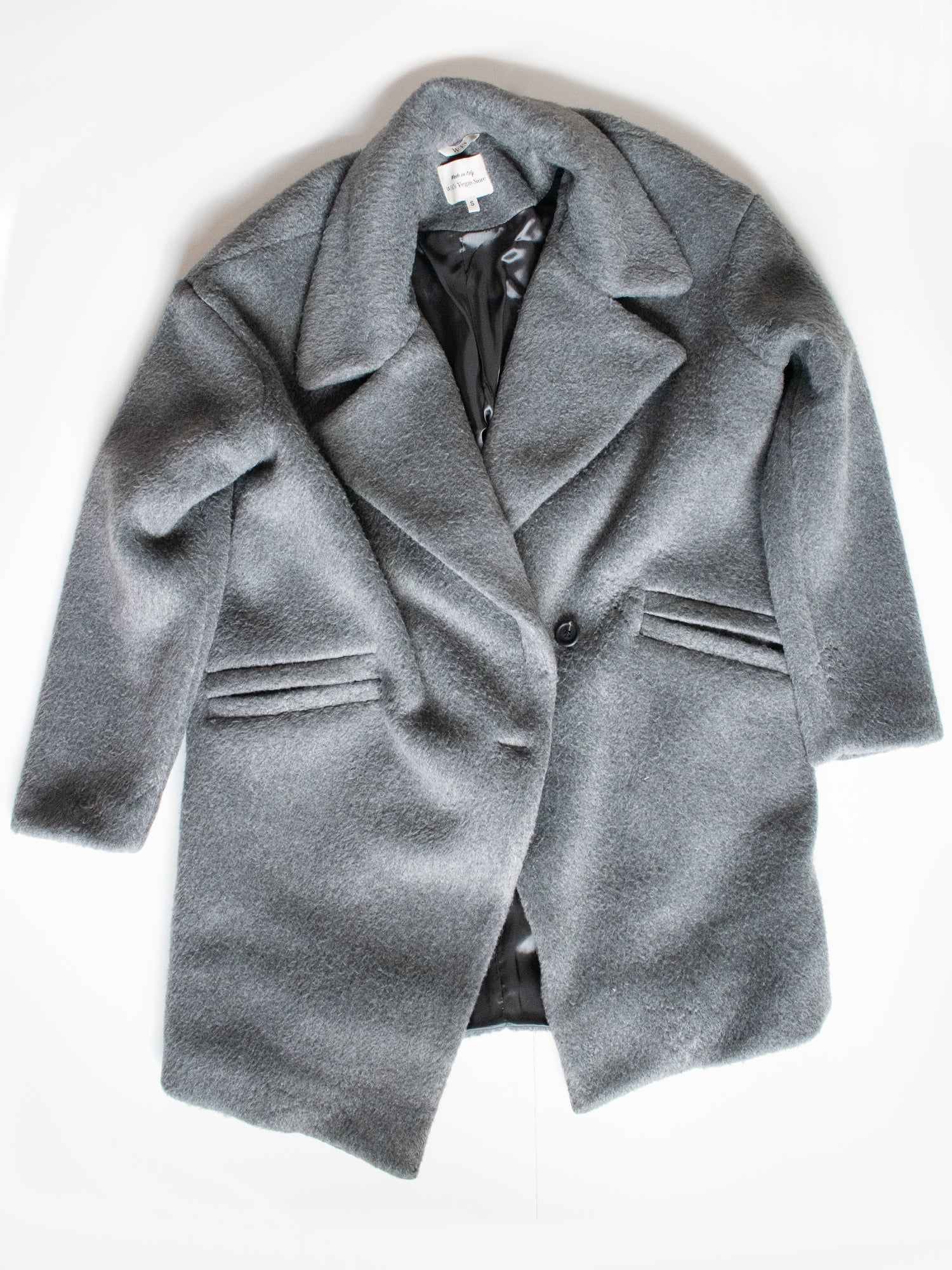 Manteau Vegan Oversize Gris - Image 3